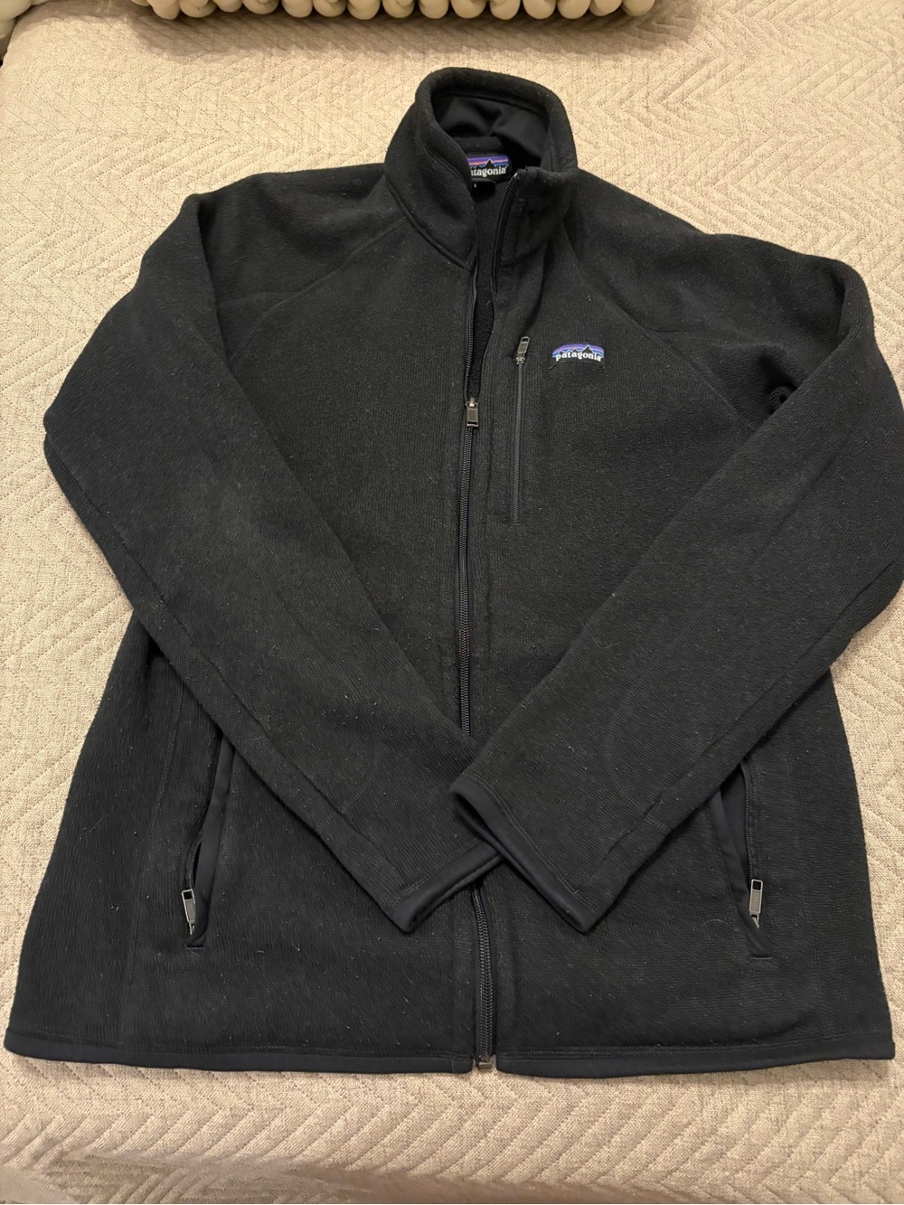Patagonia Men's Black Full-Zip Fleece Jacket with Logo